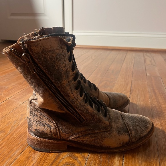 Extremely comfortable Bed|Stu Bed Stu lace-up distressed boots - Picture 3 of 5